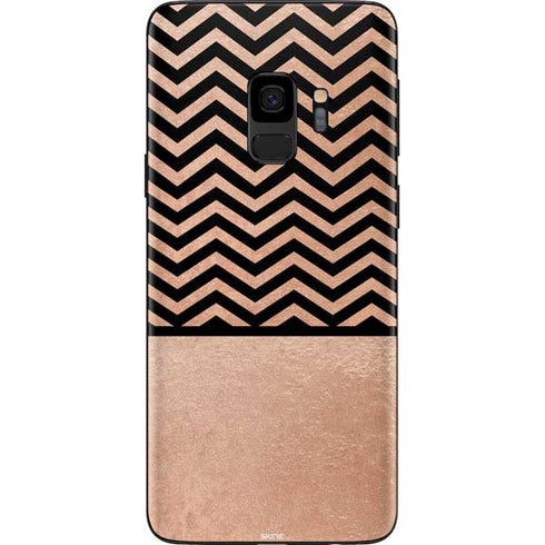 Rose Gold Chevron Split Galaxy S9 Skin